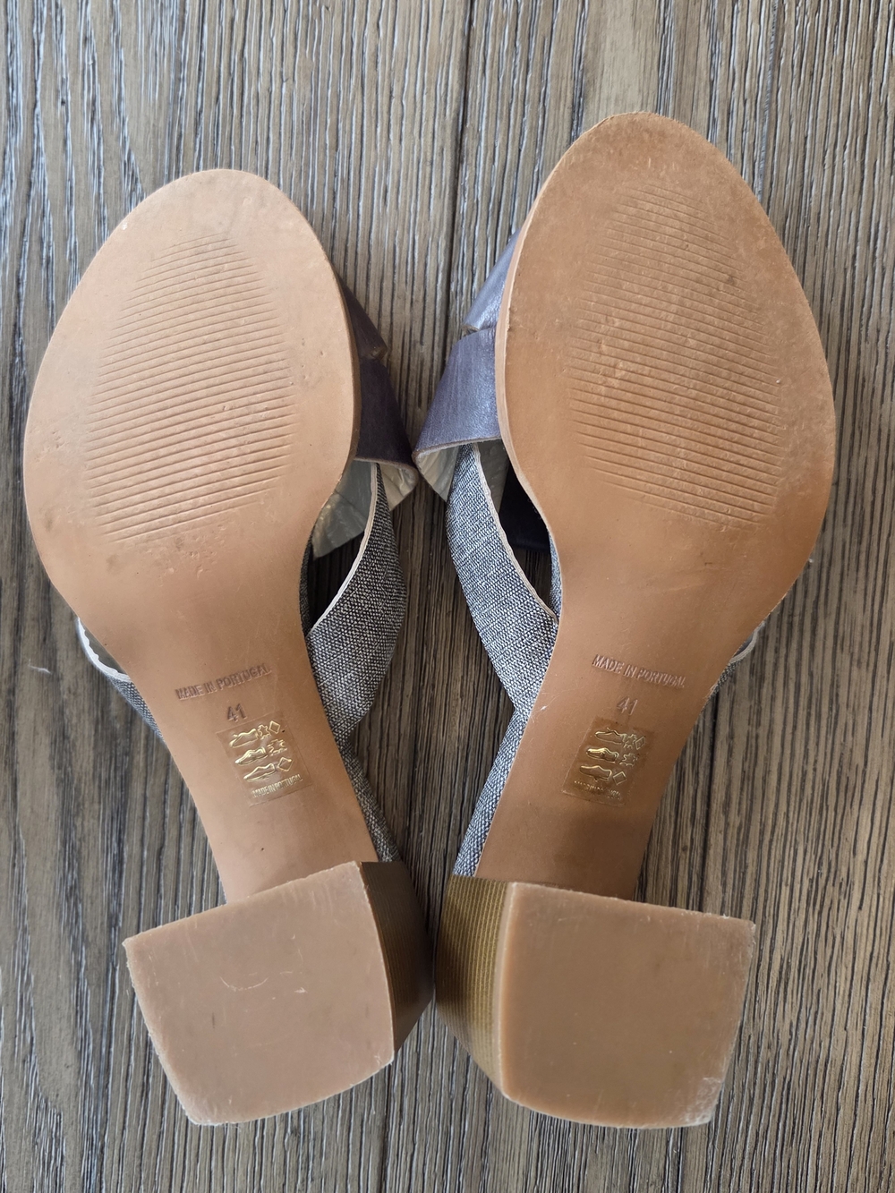 Unity in Diversity Brown and Gray Slip-On Block Heel Mules - Picture 7 of 8